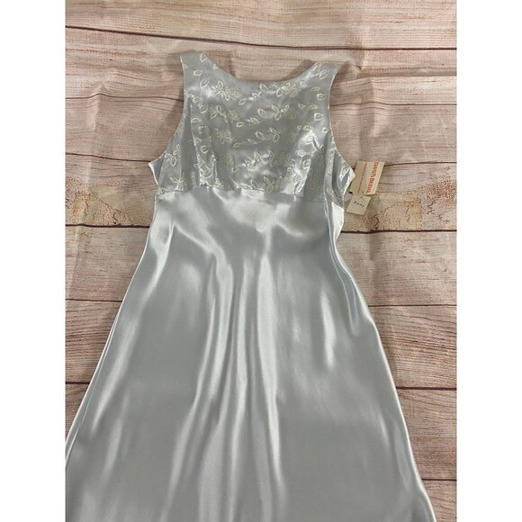 NWT Michaelangelo David's Bridal Ice Blue Satin Sleeveless Dress - 12 - Picture 14 of 14